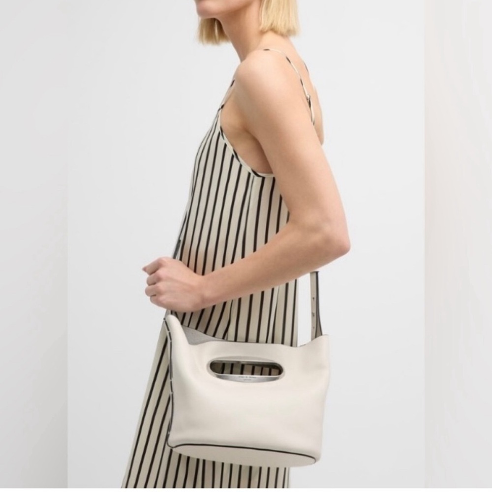 Rag & Bone Belize Convertible Clutch Shoulder Bag White Silver